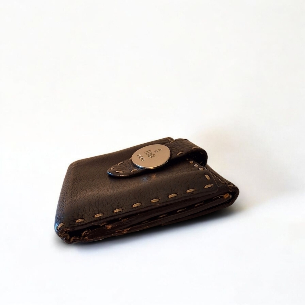 Fendi Selleria Small Bifold Wallet | Hand-Stitched Roman Leather - Picture 13 of 16
